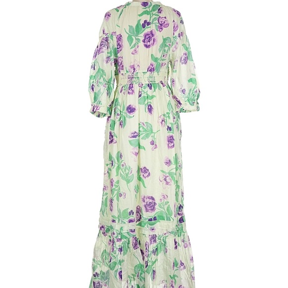 Free People Floral Maxi Dress - Green and Purple - Picture 3 of 3